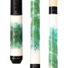 C989 | White w/ Green Watercolor and Foil Graphic, Solid Black Linen Wrap