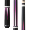 LUX57 | Matte Black, Magenta & Purple veneer points, Black Genuine Leather Wrap