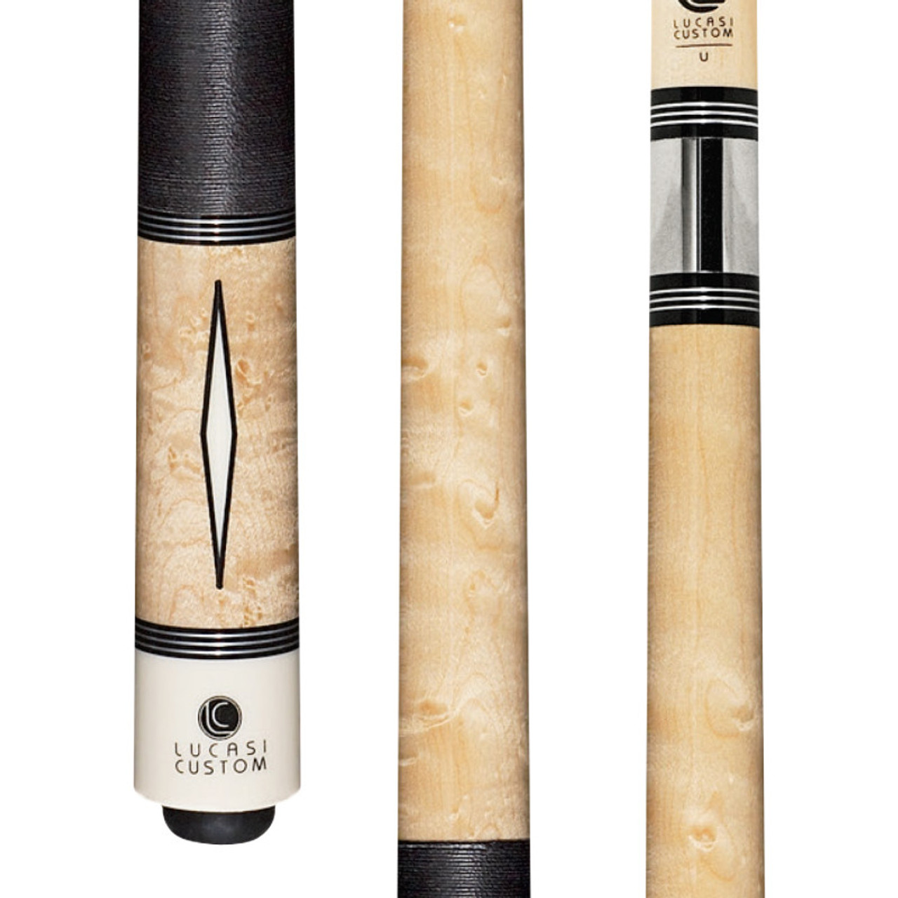 LZD2 | Natural Super Birdseye Maple w/ Imt. Bone Diamond Inlays, Black and  White Linen Wrap