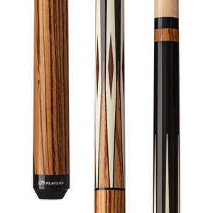 PLAYERS S-PSP31 SNEAKY PETE CUE | Zebrawood, Black, Bone & Cocolobo PLAYERS S-PSP31 SNEAKY PETE CUE | Zebrawood, Black, Bone & Cocolobo