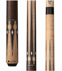 LZC56 Cue | Matte Birdseye Maple, Black Palm & Bone Inlays & Black Palm Handle LZC56 Cue | Matte Birdseye Maple, Black Palm & Bone Inlays & Black Palm Handle
