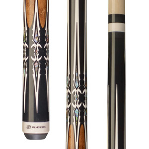 G-4114 | Black, Imt. Bone w/ Double Sided Dagger Pts w/ Mother-of-Pearl Graphic, Wrapless Handle G-4114 | Black, Imt. Bone w/ Double Sided Dagger Pts w/ Mother-of-Pearl Graphic, Wrapless Handle