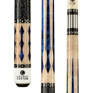 LZ2004NB | Birdseye Maple w/ Blue Luster Inlays, Black & White Linen Wrap LZ2004NB | Birdseye Maple w/ Blue Luster Inlays, Black & White Linen Wrap