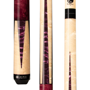 LZC17 | Natural Birdseye Maple w/ Purple Crush Inlays, Purple Birdseye Handle LZC17 | Natural Birdseye Maple w/ Purple Crush Inlays, Purple Birdseye Handle