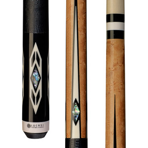 LZC24 | Birdseye Maple w/ Abalone and Imt. Bone Inlays, Lizard Embossed Black Leather Wrap LZC24 | Birdseye Maple w/ Abalone and Imt. Bone Inlays, Lizard Embossed Black Leather Wrap