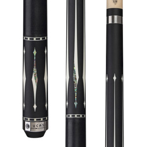 LUX59 | Matte Black, half Imt. Bone/half Mother-Of-Pearl diamonds, Solid Black Linen Wrap, Slim Shaft Upgrade LUX59 | Matte Black, half Imt. Bone/half Mother-Of-Pearl diamonds, Solid Black Linen Wrap, Slim Shaft Upgrade