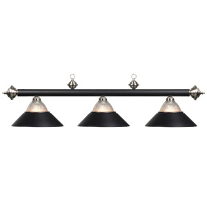 54" HALOPHANE HALF GLASS HALF METAL BILLIARD FIXTURE