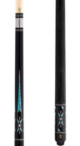 G1101 | Black Urethane, Turquoise & MOP Inlays, Lizard Leather Wrap