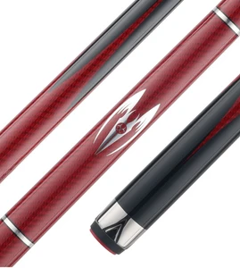 Poison Maelith Pool Cue with Carbon Fiber Shaft - Black/Red