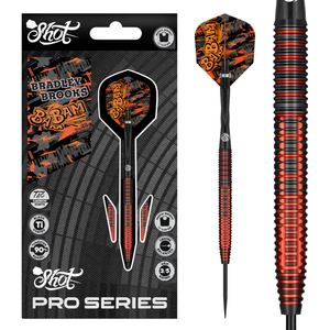 Shot Pro Series-Bradley Brooks Steel Tip Dart Set-90% Tungsten Barrels