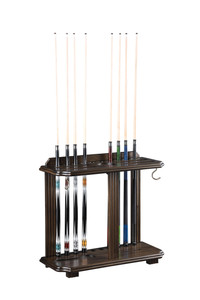 Carved Box Hardwood 8 Cue Billiard Floor Rack