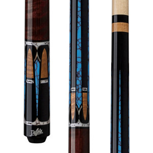 D-546 | Coffee Stain Curly & Blue Recon Wrapless Cue