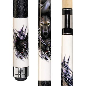 D-CWWP | Arctic Wolf Cue with Black Linen Wrap