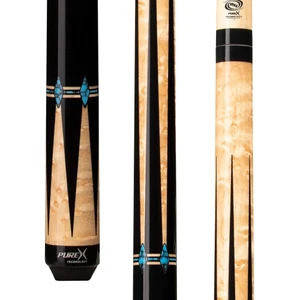 HXTE13 | Natural Birdseye & Black with Blue Recon Wrapless Cue
