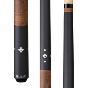 LZC58 | Walnut Curly Maple & Matte Black/Imitation Bone Wrapless Cue