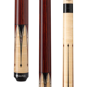 LZC63 | Natural Birdseye Maple & Black/White Mother of Pearl Inlays Wrapless Cue