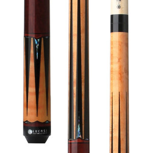 LHLE4 Hybrid |Gold Stained Birdseye/Black & Maple Ring Wrapless Cue