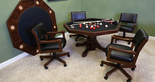 54" Game Table Set w/ 4 Rocker Chairs