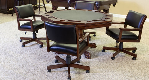 54" Game Table Set w/ 4 Rocker Chairs