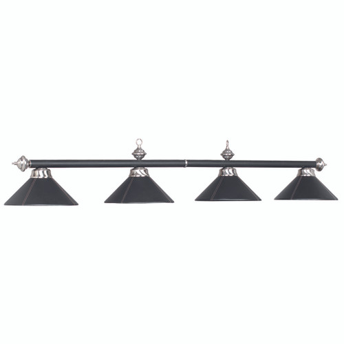 B78 LTHR BLK - 78" 4 SHADE LEATHER BILLIARD FIXTURE