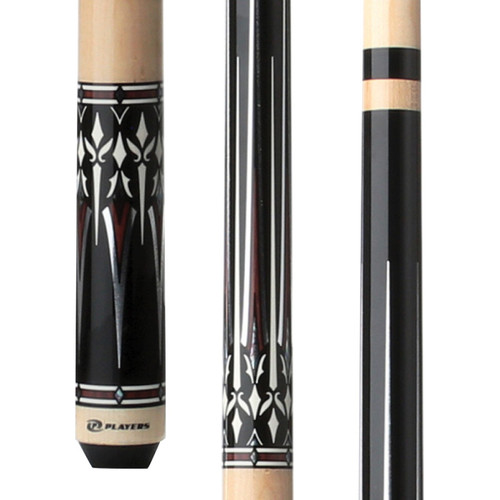 Players G3402 Cue | Midnight Black/Cocolobo, Silver & Mother of Pearl