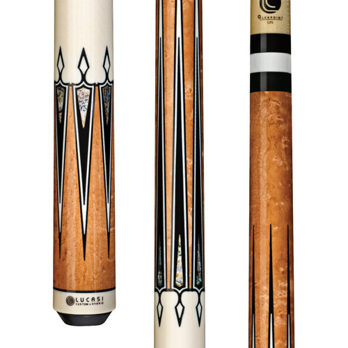 LZC46 Cue | Birdseye Maple w/Abalone & Wrapless Imitation Bone Handle