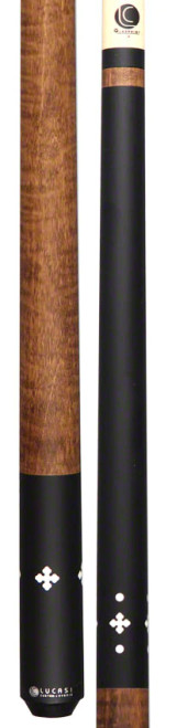 LZC58 Cue | Matte Black, Bone Inlays, Walnut Curly Maple Handle