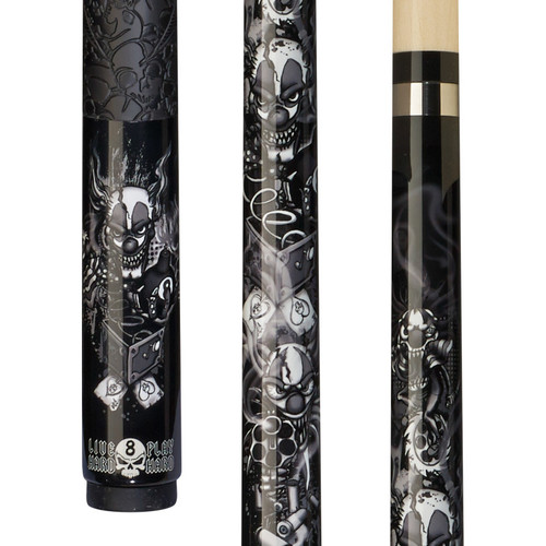 D-CN | Midnight Black w/ Grey & White Killer Clowns Graphic, Skull Sports Grip