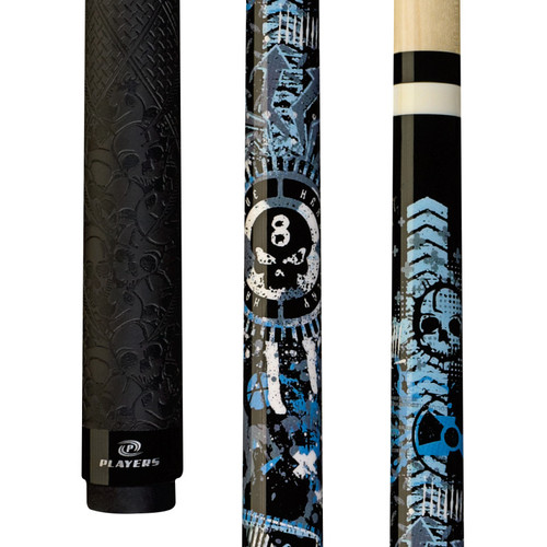 D-GFB | Blue & White Anarchy Skulls Graphic, Skull Sports Grip