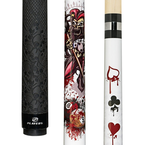 D-JS | White w/ Wicked Jester Graphic, Skull Sports Grip