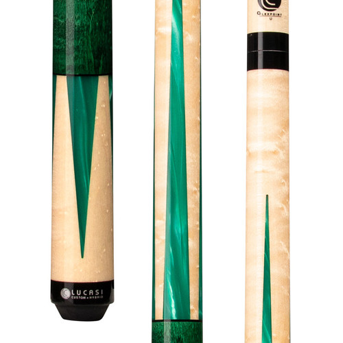 LZC18 | Natural Birdseye Maple w/ Majestic Emerald Inlays, Green Birdseye Handle 