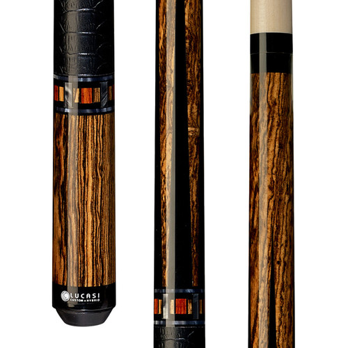 LZC26 | Bocote w/ Silver Crush, Bocote and Cocobolo Inlays, Black Embossed Snake Wrap 