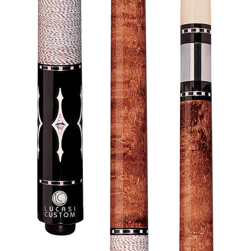 LZE9 | Walnut Stained Birdseye Maple w/ Silver Crush & Imt. Bone Inlays, Linen Wrap