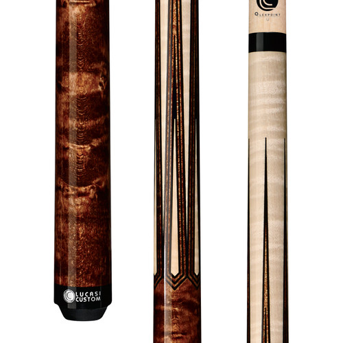 LZSP2 | Sneaky Pete, Walnut Stained & Natural Curly Maple 4 Prong Sneaky Pete w/ Double-walled Pts 