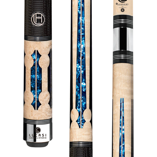 LHC97 | Natural Super Birdseye Maple w/ Blue Crushed Velvet Inlays, Classic G5 Grip