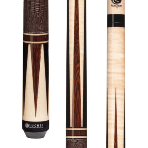 LUX51 | Natural Curly Maple, Black Palm Points, Brown Lizard Wrap