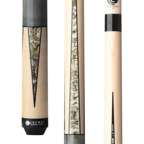 LUX55 | Natural Birdseye Maple, Imt. Lucite Grey & Gold poly Inlays, Grey Birdseye Handle 