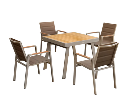 Nofi 5 Pieces Outdoor Dining Set Champagne - Series 3801