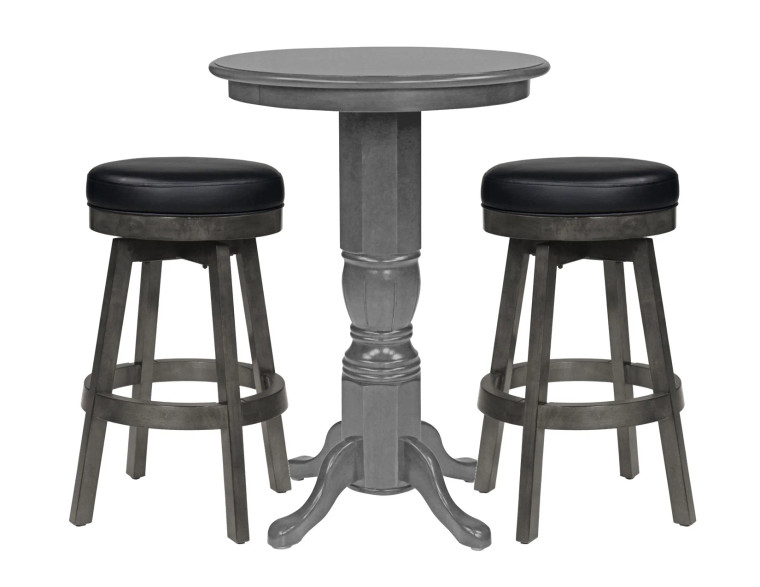 Classic Pub Table with Two Bar Stools Set | Shade Finish Classic Pub Table with Two Bar Stools Set | Shade Finish
