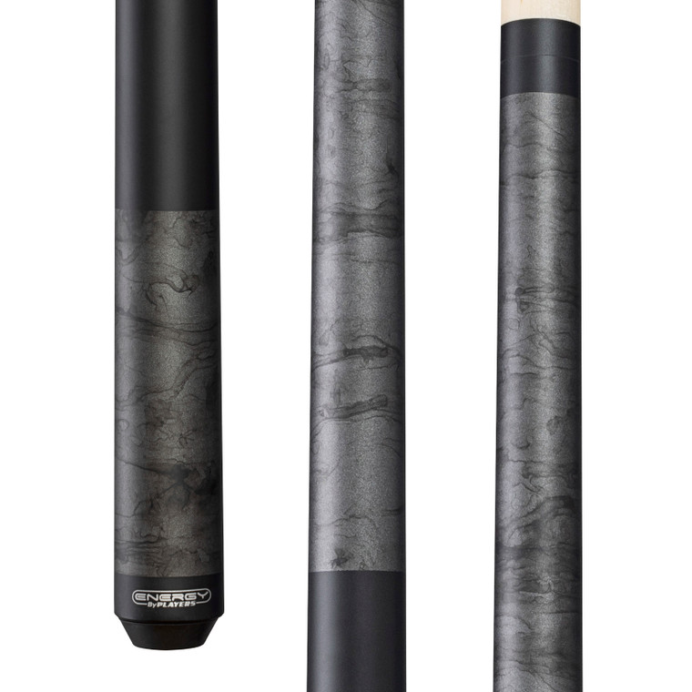 Players ENS3 Cue | Matte Gunmetal Smoke  w/ Sleek Wrapless Black Handle