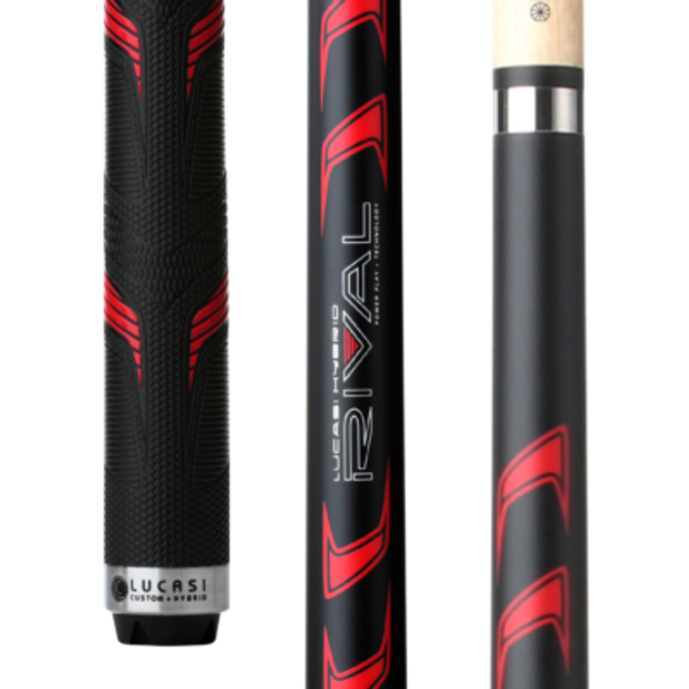 LHRV23 Cue | Midnight Black, Metallic Red Overlay, Matte Finish