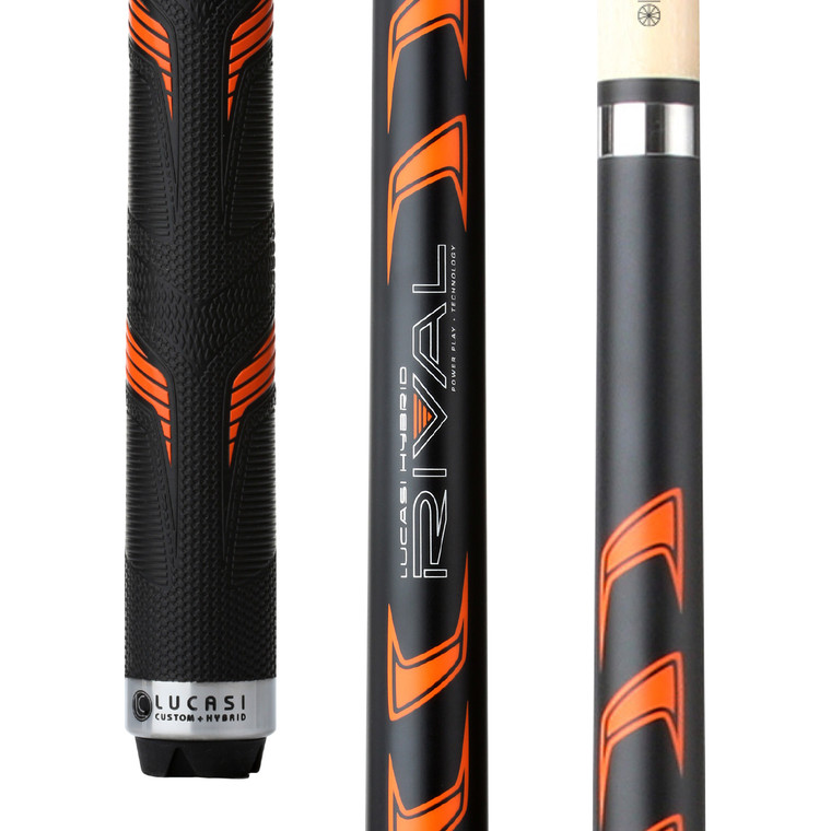 LHRV25 Cue | Midnight Black, Metallic Orange Overlay, Matte Finish LHRV25 Cue | Midnight Black, Metallic Orange Overlay, Matte Finish