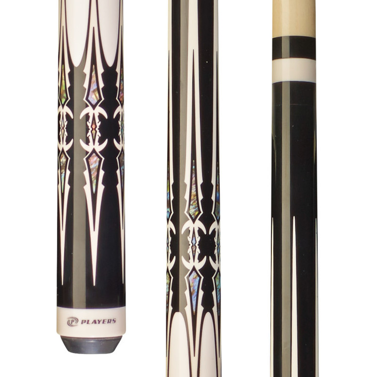 G-4112 | Black, Imt. Bone w/ Double Sided Dagger Pts w/ Mother-of-Pearl Graphic, Wrapless Handle  G-4112 | Black, Imt. Bone w/ Double Sided Dagger Pts w/ Mother-of-Pearl Graphic, Wrapless Handle