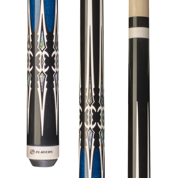 G-4113 | Black, Imt. Bone w/ Double Sided Dagger Pts w/ Mother-of-Pearl Graphic, Sleek Cobalt Wrapless Handle  G-4113 | Black, Imt. Bone w/ Double Sided Dagger Pts w/ Mother-of-Pearl Graphic, Sleek Cobalt Wrapless Handle