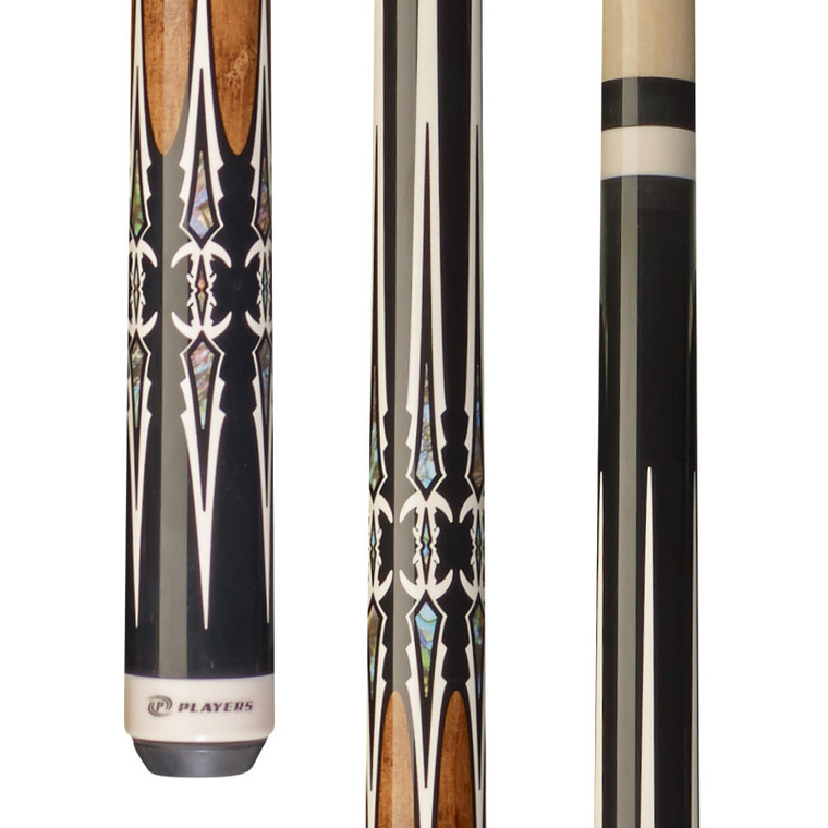 G-4114 | Black, Imt. Bone w/ Double Sided Dagger Pts w/ Mother-of-Pearl Graphic, Wrapless Handle  G-4114 | Black, Imt. Bone w/ Double Sided Dagger Pts w/ Mother-of-Pearl Graphic, Wrapless Handle