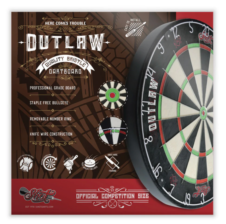 Shot Outlaw Bristle Dartboard