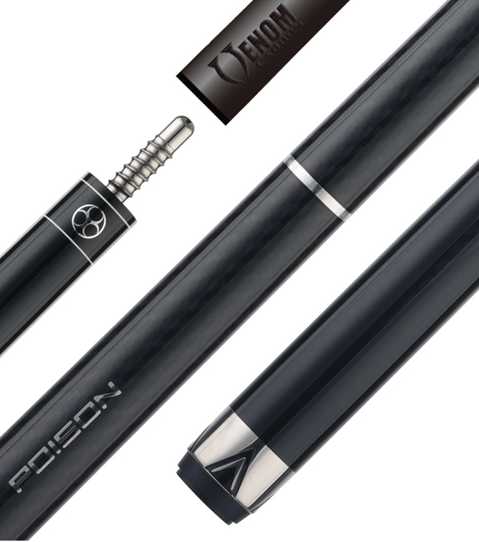 Poison Maelith Pool Cue with Carbon Fiber Shaft -Black/Black
