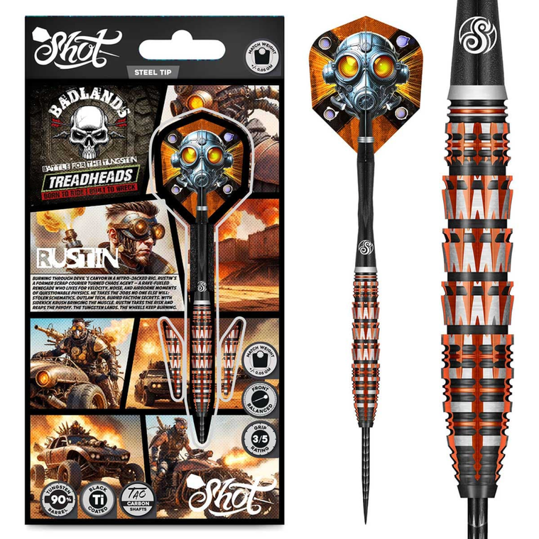 Badlands Rustin Steel Tip Dart Set-90% Tungsten Barrels