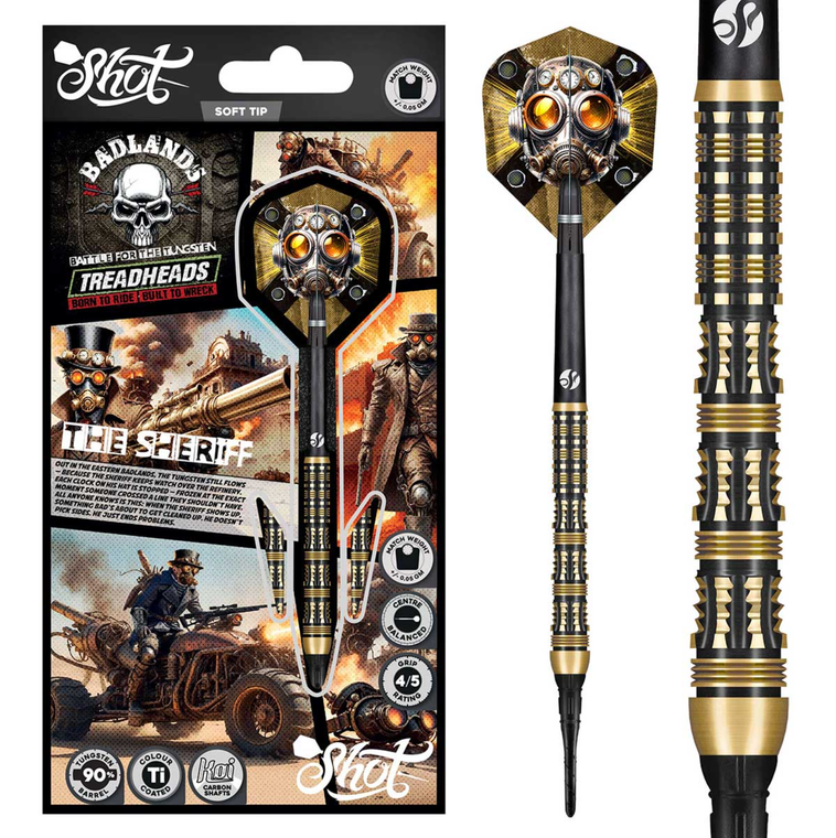 Badlands The Sheriff Soft Tip Dart Set-90% Tungsten Barrels