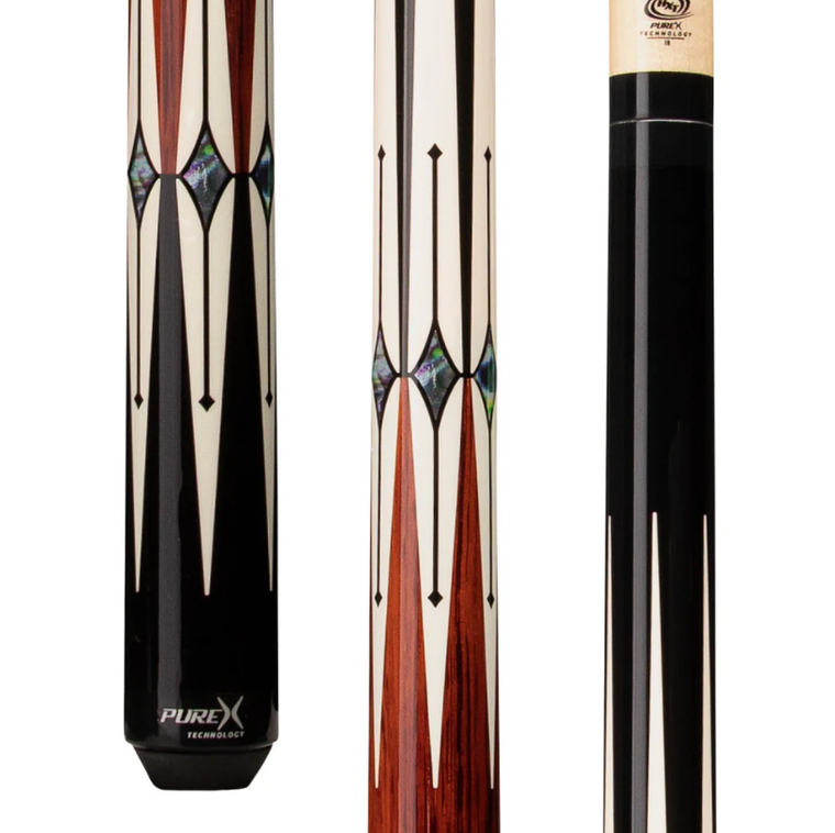 Pure X Black/Cocobolo with Abalone Cue Wrapless Cue